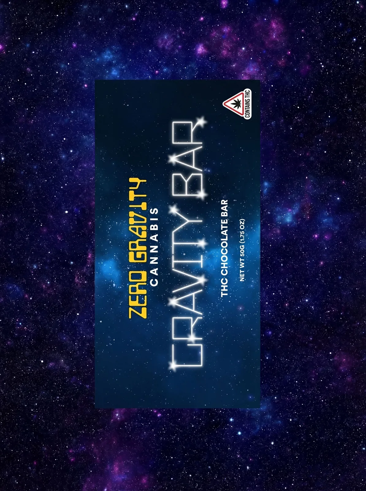 Zero Gravity Cannabis Gravity Bar THC chocolate bar 50g 1.75 oz